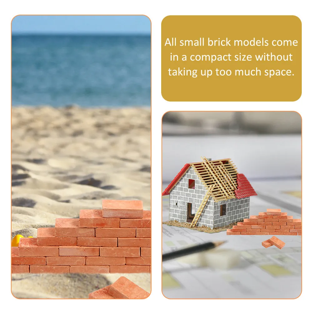 

100 шт. реалистичных мини-кирпичей для микроландшафта, набор для моделирования, декора стен садовых домиков и поделок, имитация кирпича