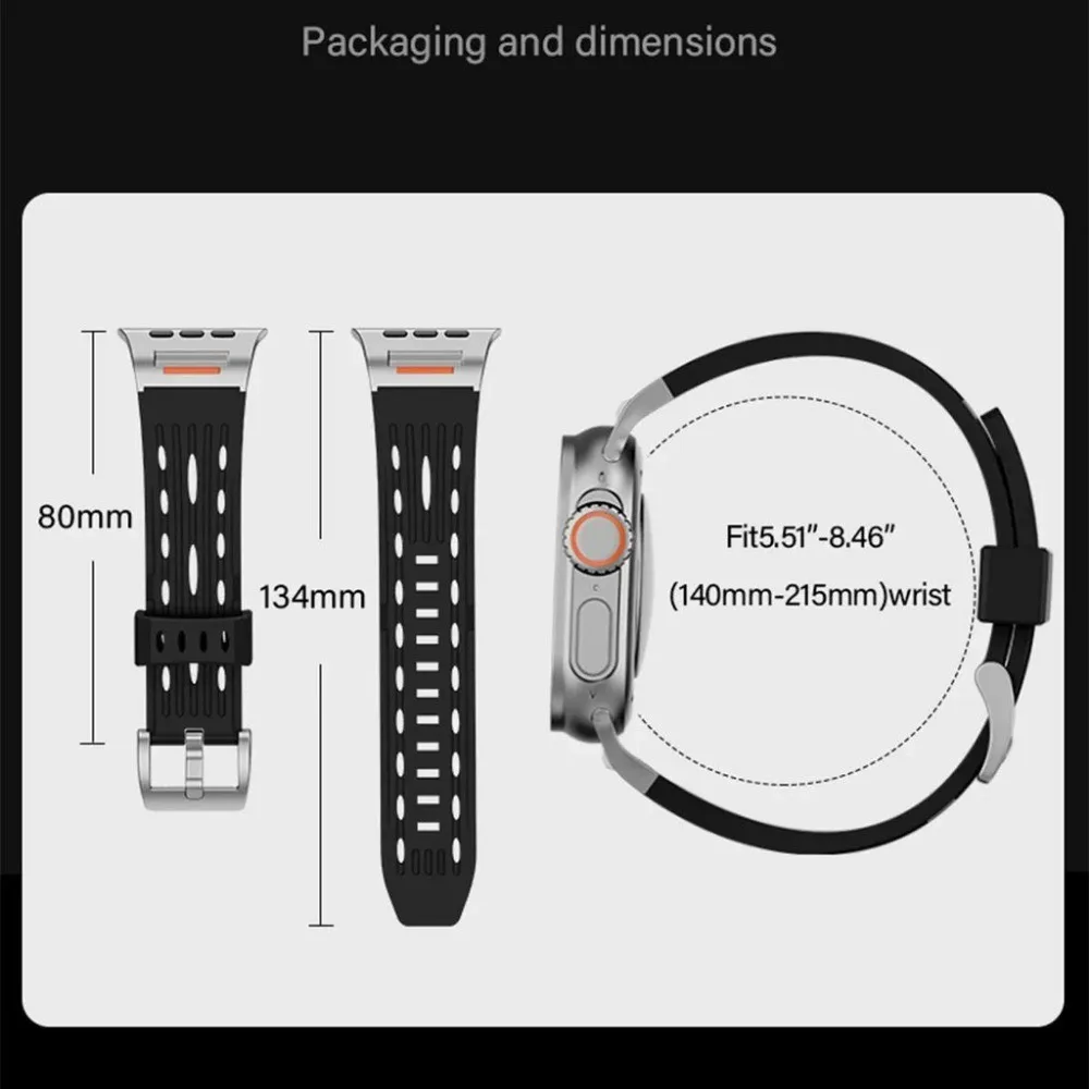 Breathe Sports Silikonarmband für Apple Watch S12 S11 S10 46mm Ultra4 49mm für IWatch Series 9 8 7 6 5 4 Se3 45/44/42mm Armband – Detail 4