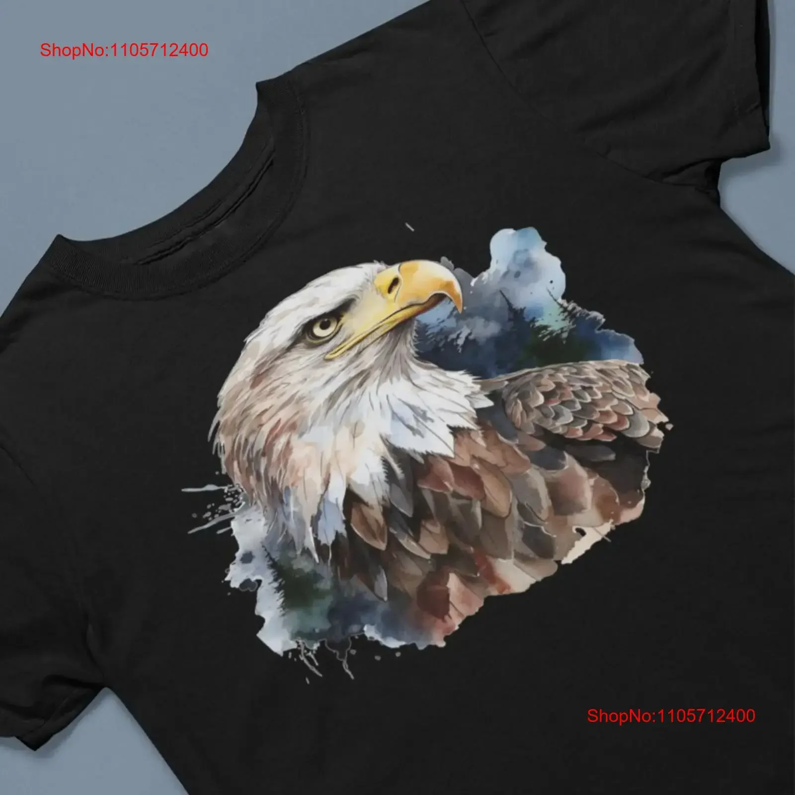 Stern American Bald Eagle T shirt with Wilderness Background Heavy Cotton vintage Washed Soft designer clothes fashion Casual
