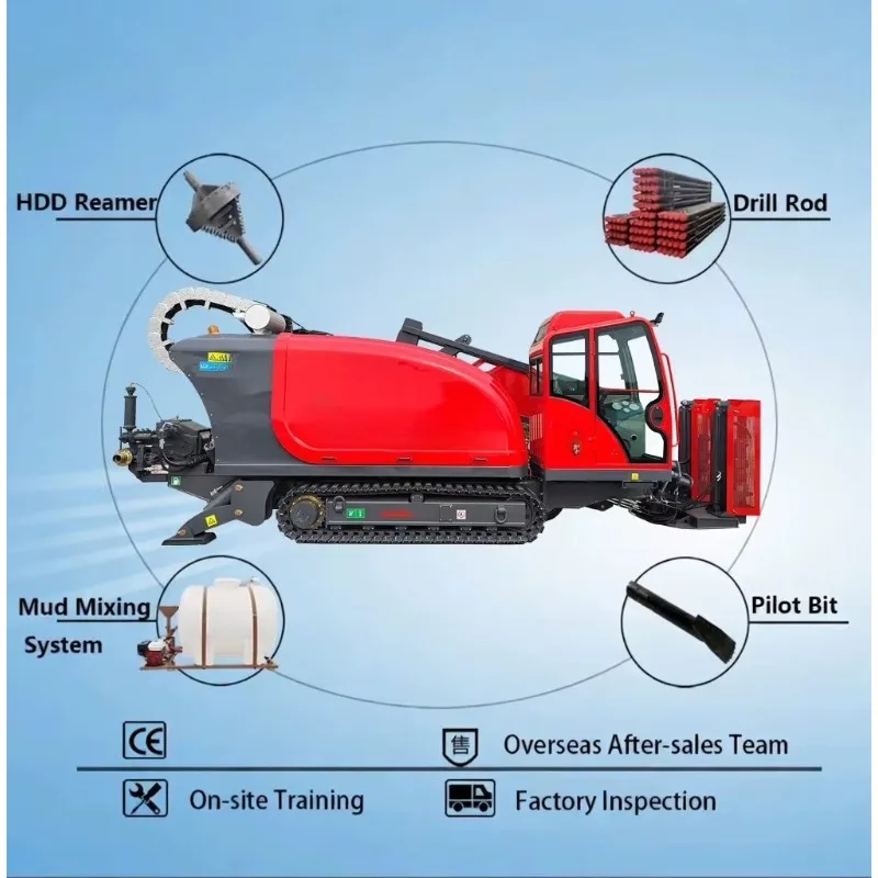 Custom Built Horizontal Directional Drill Machine Full Hydraulic HDD Rig for Utility Pipe and Cable Laying Projects