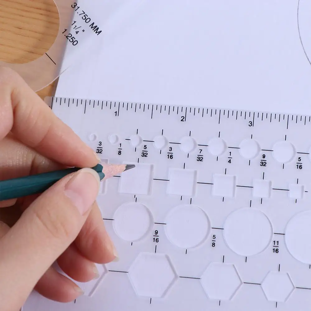 3Pcs 3 Sizes Round Templates Transparent DIY Multifunctional Geometric Ruler Durable Creativity Circle Drawing Tool