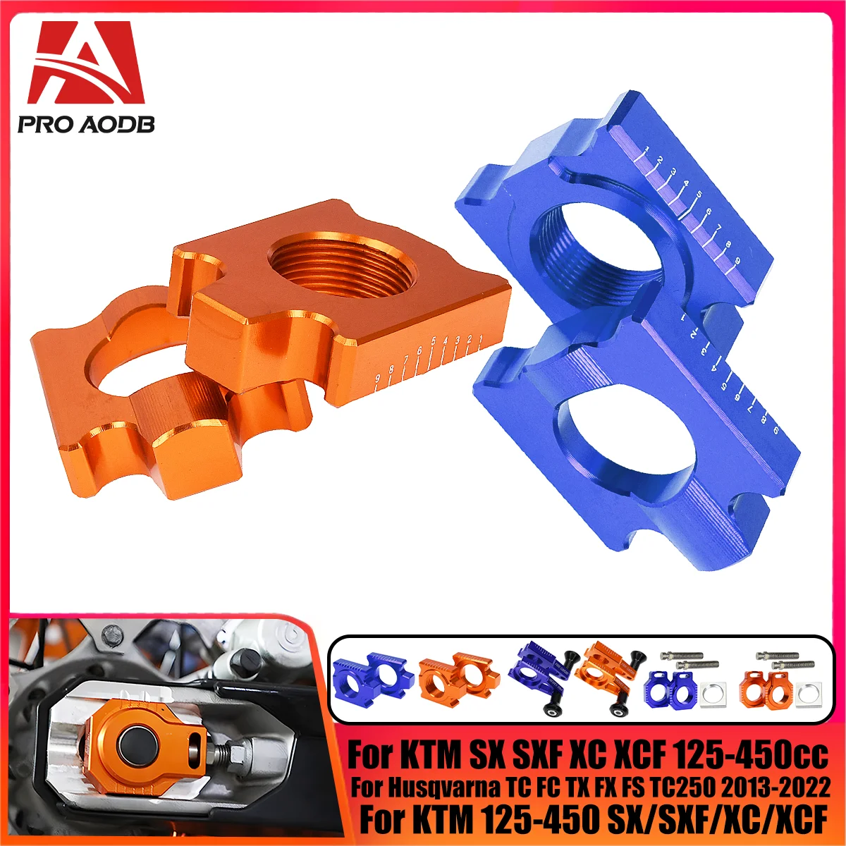 

CNC 25mm Rear Chain Adjuster Axle Block For Husqvarna TC125 FC250 450 TX300 FS450 TC250 FX350 FX450 KTM SX SXF XC XCF 125-450