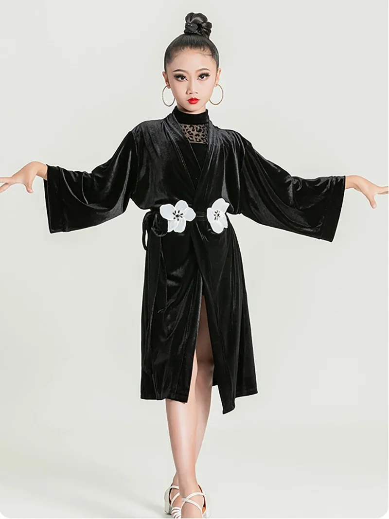 costume-de-concours-de-danse-latine-robe-de-nuit-pour-enfants-modeles-masculins-et-feminins-defile-de-mode-robe-de-combat-noire-longue-peignoir-en-velours-dore