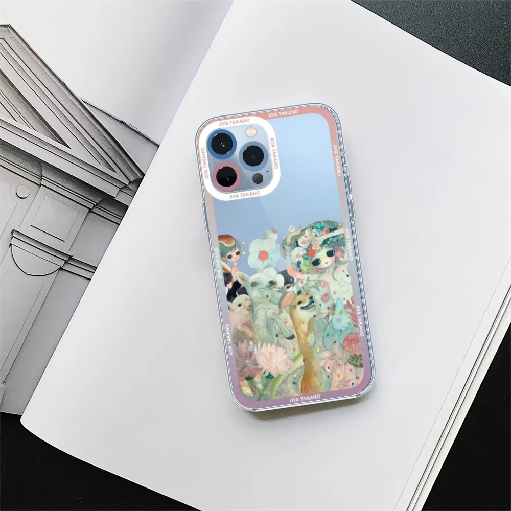 Aya Takano Art Phone Case For iPhone 11 12 Mini 13 14 15 Pro Max Transparent Shell