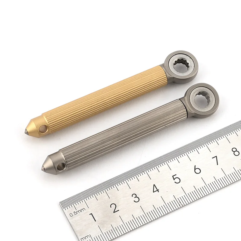Imagem -02 - Titânio Liga Bronze Modular Chave de Fenda Roda de Catraca Equitação Equipamentos Tungstênio Cabeça Gadget s2 Bit Pcs