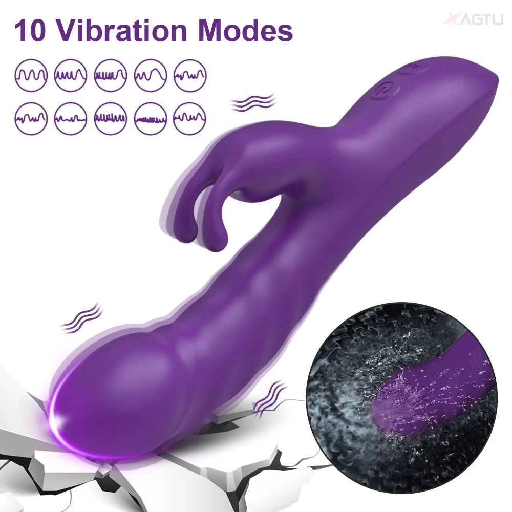 2 in1 G Spot Rabbit Vibrator for Women Nipple Clitoris Stimulator Dildo Massager Adults Masturbator Female Sex Toy for Adults 18