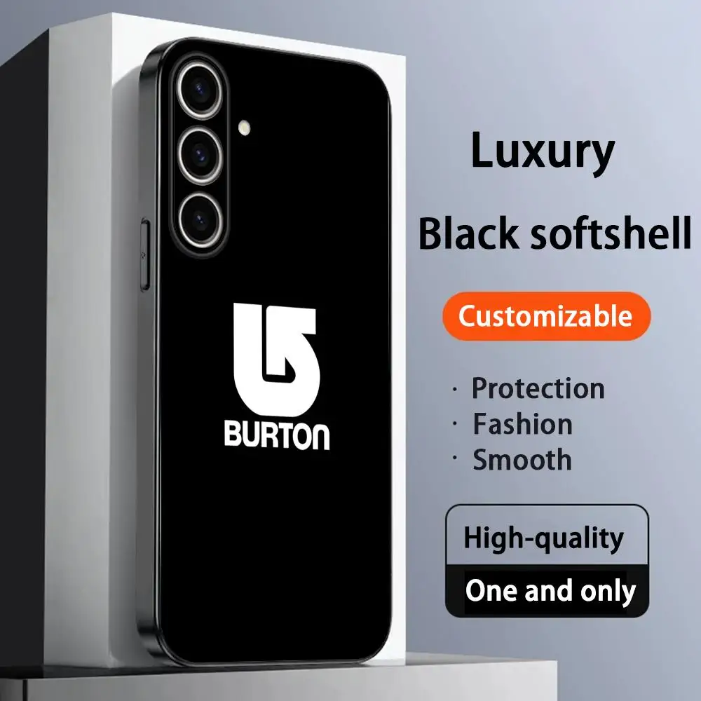 Funda de teléfono con diseño de logotipo de Skipping Burton para Samsung Galaxy S26 S25 S24 S23 S22 S21 Plus Ultra Note20, color negro suave