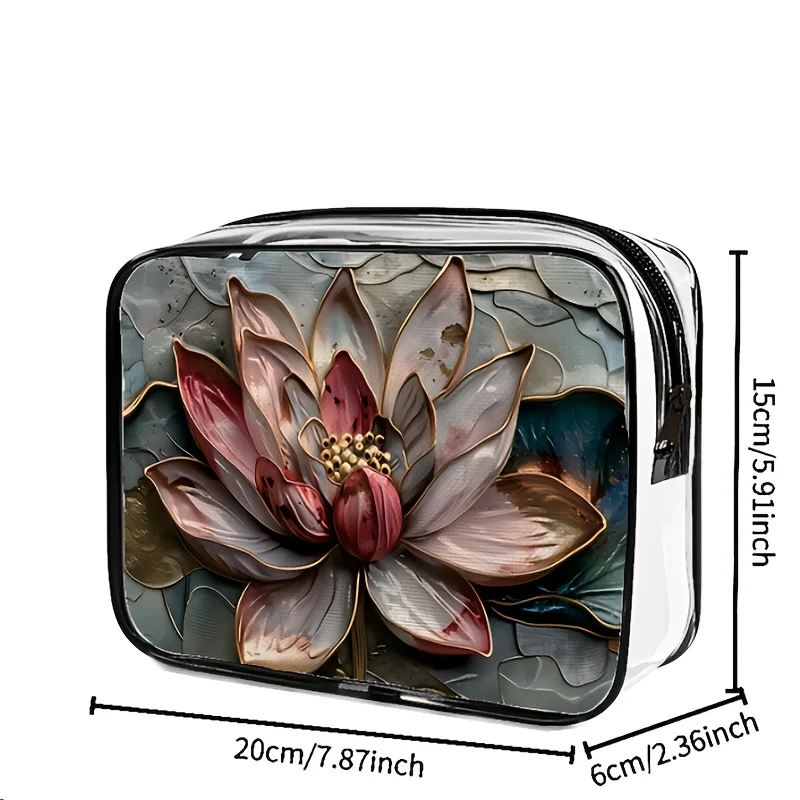 A Stylish Large Capacity Pvc Makeup Bag with Zipper Closure High Quality Travel Toiletry Organizer Lightweight for Women