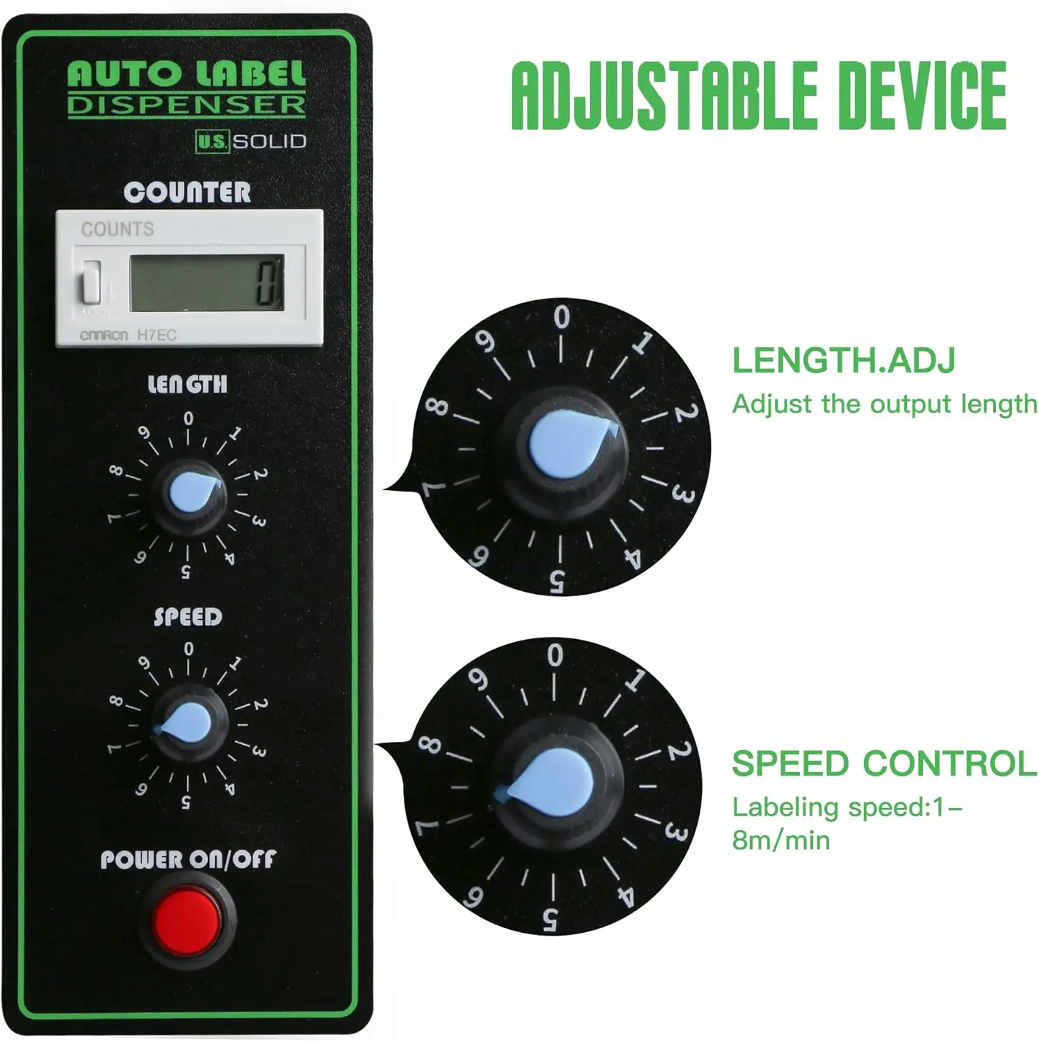 الولايات المتحدة. آلة توزيع الملصقات الأوتوماتيكية الصلبة - موزع ملصقات أداة وضع الملصقات، العد التلقائي 0-999999، ضبط السرعة #2