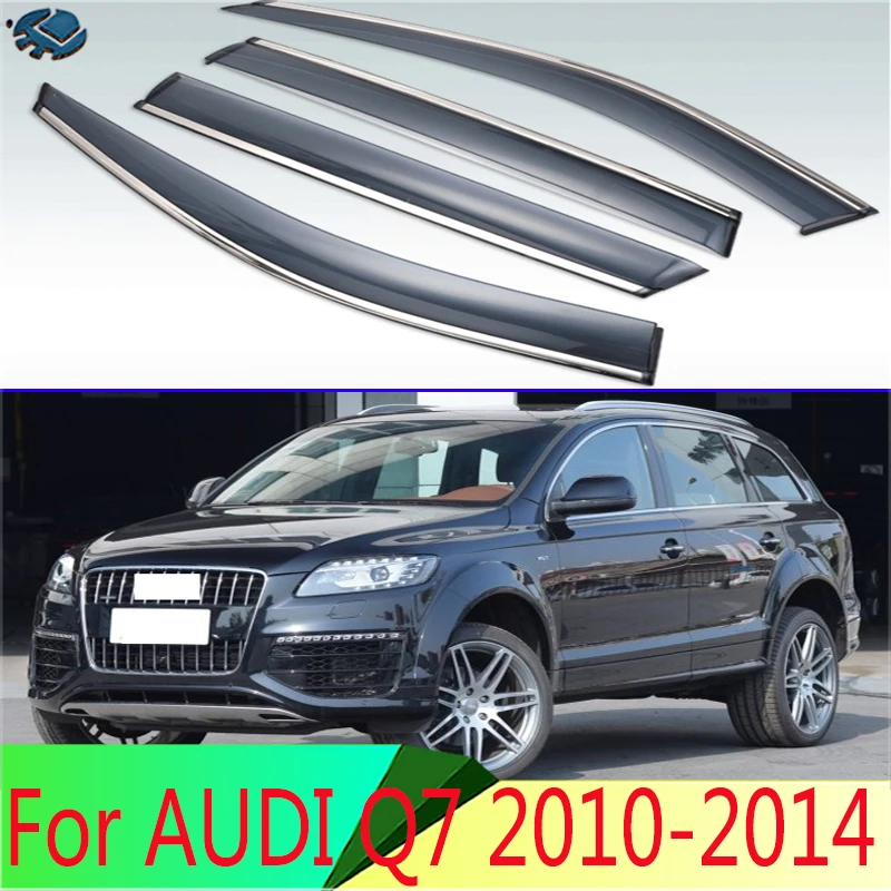 For AUDI Q7 2010 2011 2012 2013 2014 2015 Plastic Exterior Visor Vent Shades Window Sun Rain Guard Deflector