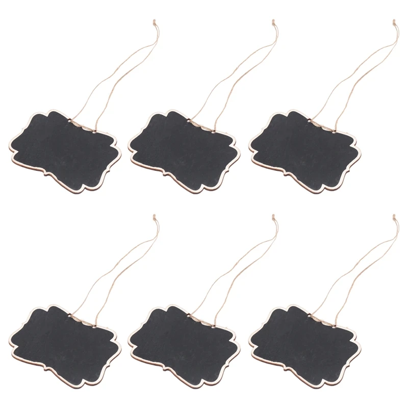 36Pcs Mini Chalkboards Signs, Hanging Wooden Chalkboard Tags, Double-Sided Message Board With Hanging String