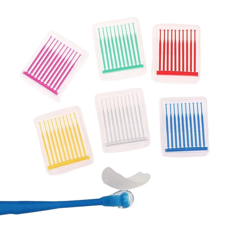 20PCS Dental Adhesive Tip Applicator for Tooth Crown Porcelain Veneer Disposable Bonding Rods Micro Applicator Brush Sticks Tool