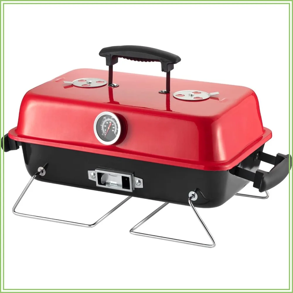 

Portable Charcoal Grill, Tabletop Smoker, Small BBQ for Outdoor Camping Picnic Beach