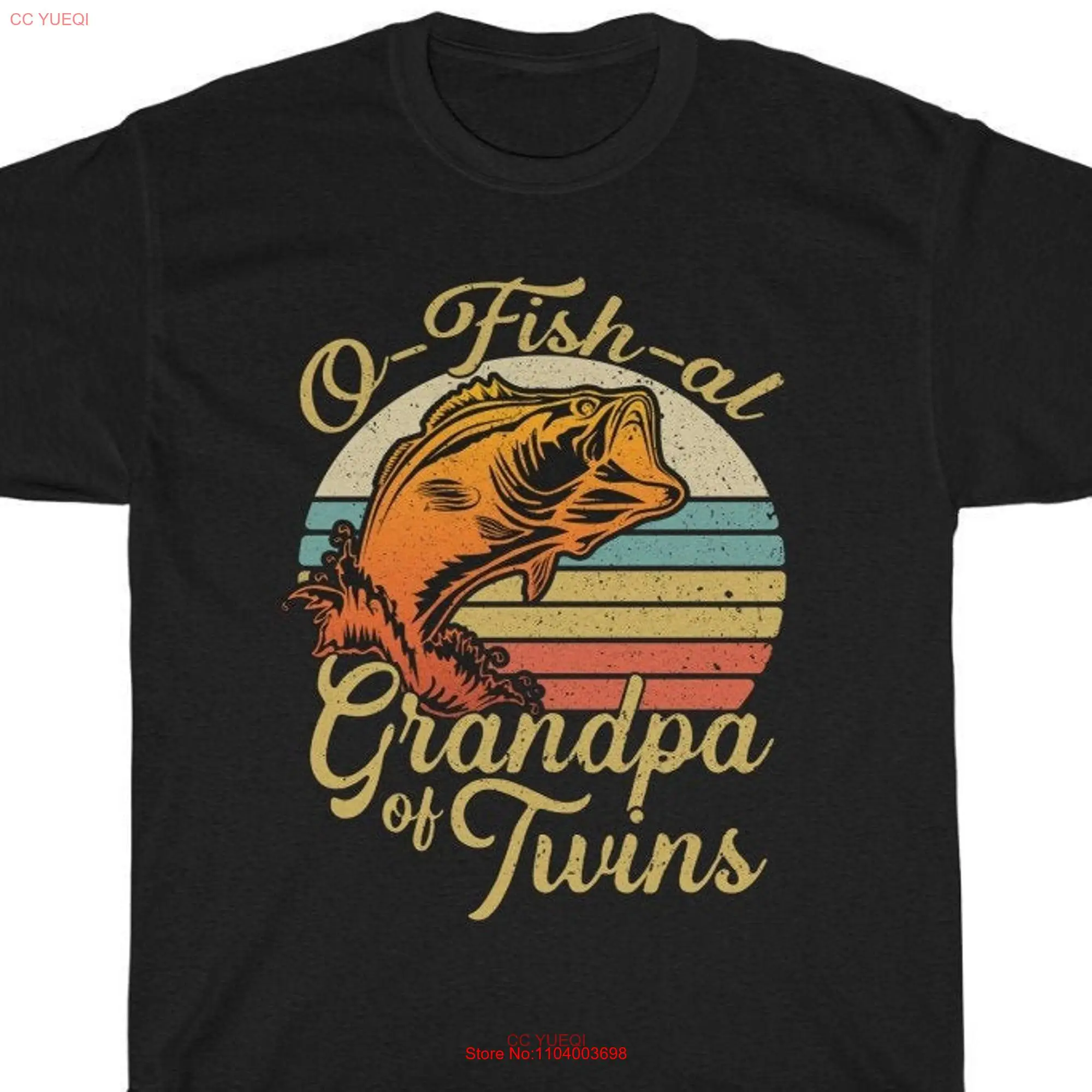 O Fish al Grandpa of Twins T shirt Vintage Expecting Grandfather To Be for Fisherman Twin Baby Pregnancy Announcement