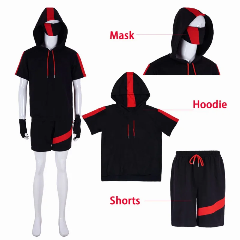 

Battle Royale Ikonik Costume Kids Men Anime Game Cosplay Hoodie Sweatshirt Zipper Jacket Sports Suit Halloween Party Costume