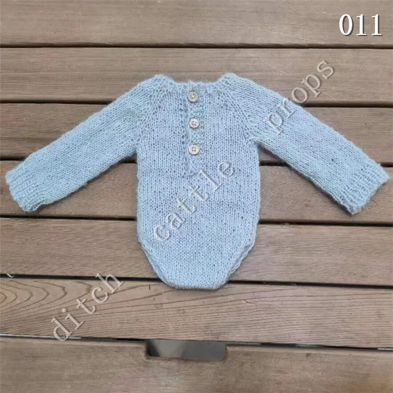 Newborn Photography Props Mohair Long-Sleeved Jumpsuit Pants Shorts Studio Clothing