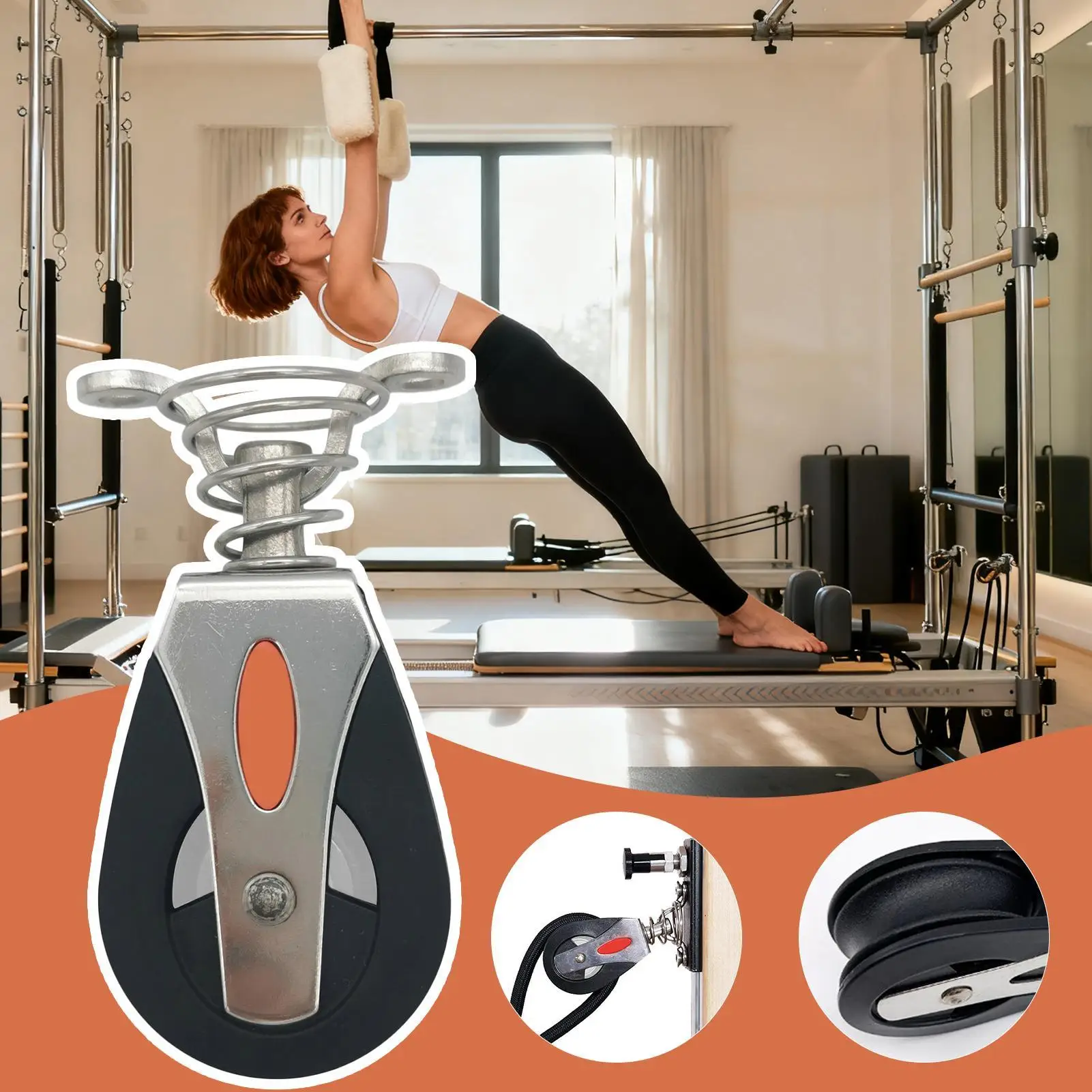 بكرة نايلون من الفولاذ المقاوم للصدأ، مرفق تدريب في صالة الألعاب الرياضية، صندوق جلوس التوازن، بكرة لليوجا والتمارين في استوديو الصالة الرياضية والشقة #3