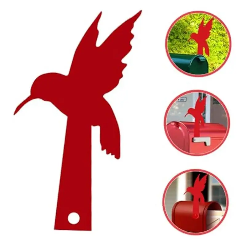 B84B Red Homing for Pigeon Mailbox Flag, Decorative Mailbox Flag Replacement Kit, Plastic, 24x13x2 cm, for Garden, Home, Easy