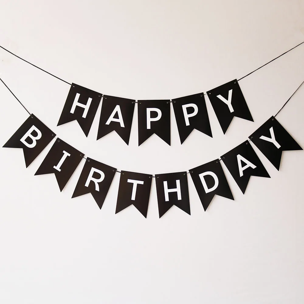 NEW Happy Birthday Banner Bunting Flag Party Decoration Kids Decor Children\'s Ornament Baby Colorful Girl Boy Parti Supplies