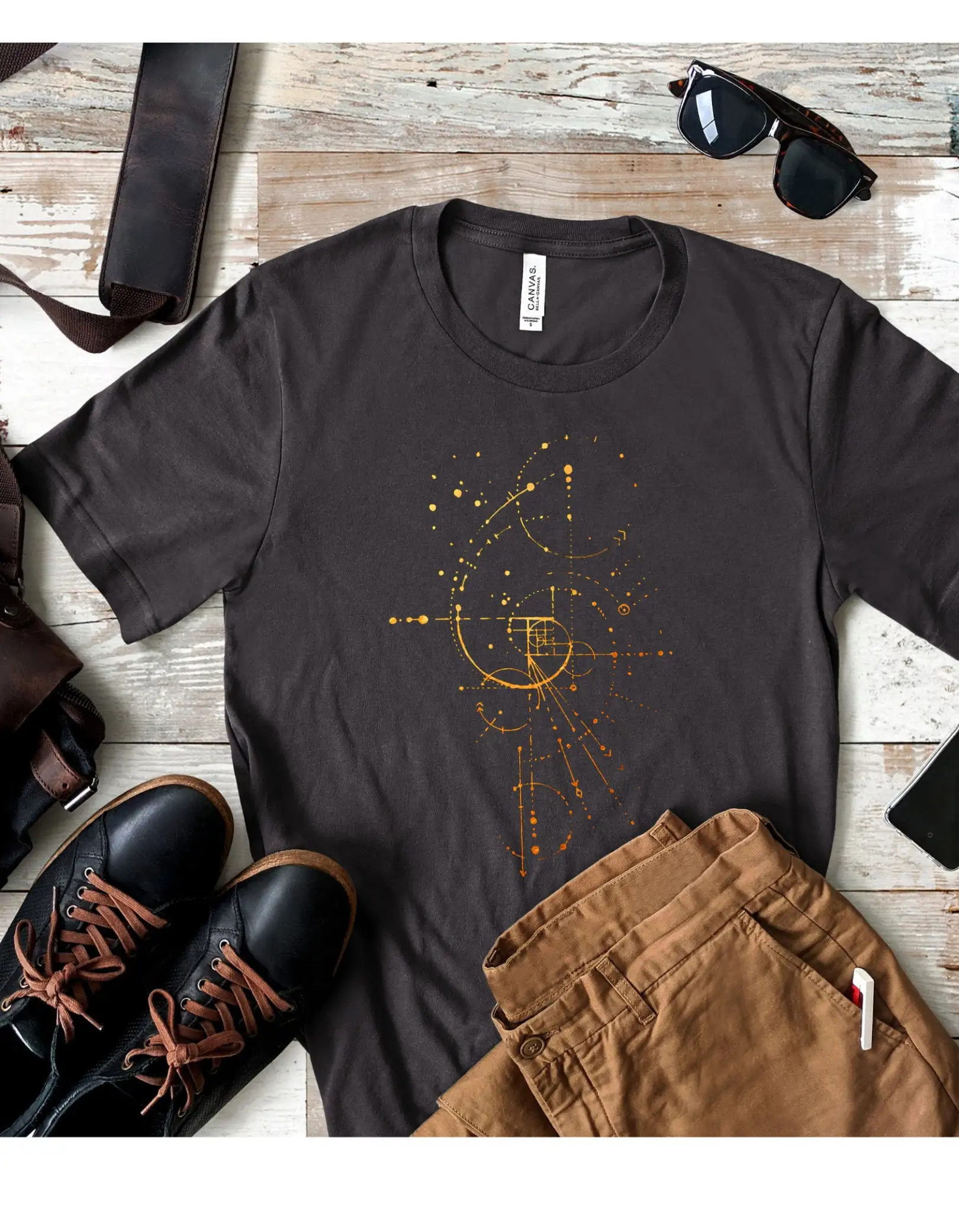 Fibonacci T-shirt | Celestial Tee | Golden Circles Shirt | Spiritual Tshirt for Woman for Man