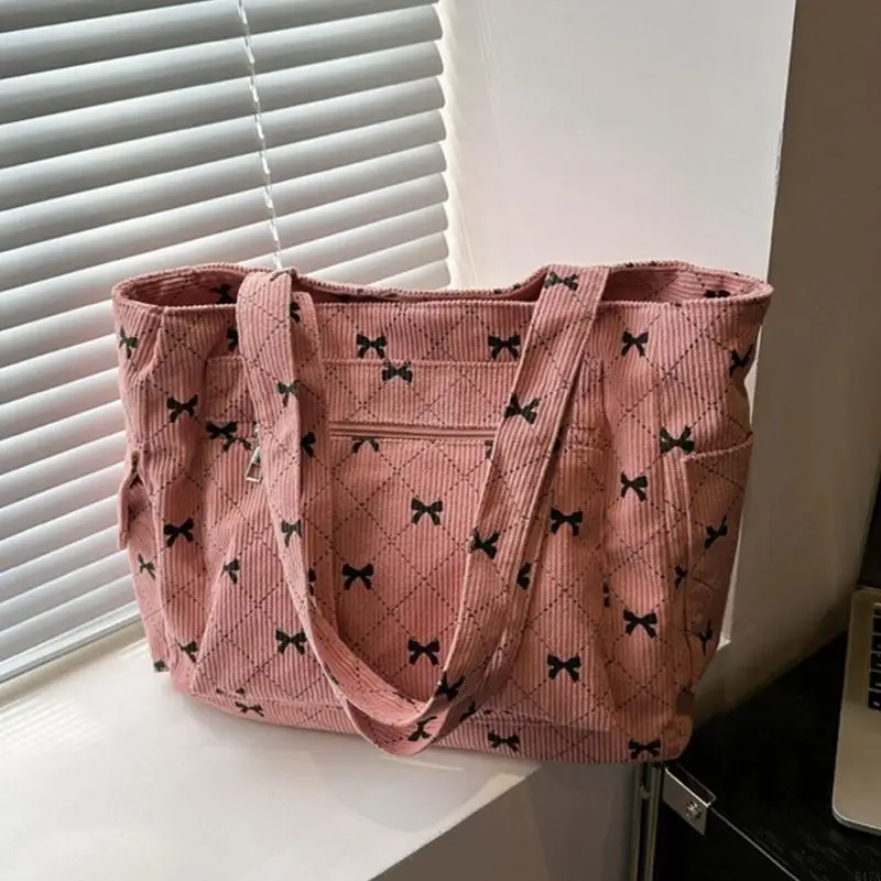

Women's Large Capacity Corduroy Bag Shoulder Bags Functional and Practical Handbag for Work School and Travel 547A
