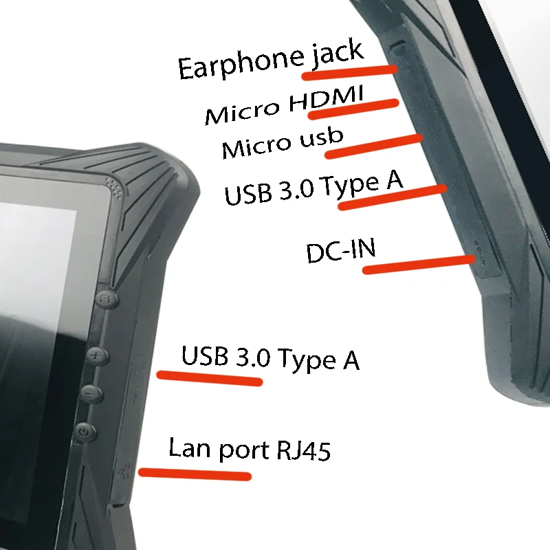 X6 IP67 10.1 Inci 3G 4G GPS Tablet PC Industri Dengan NFC Untuk Tablet Kasar Windows 10 Pro