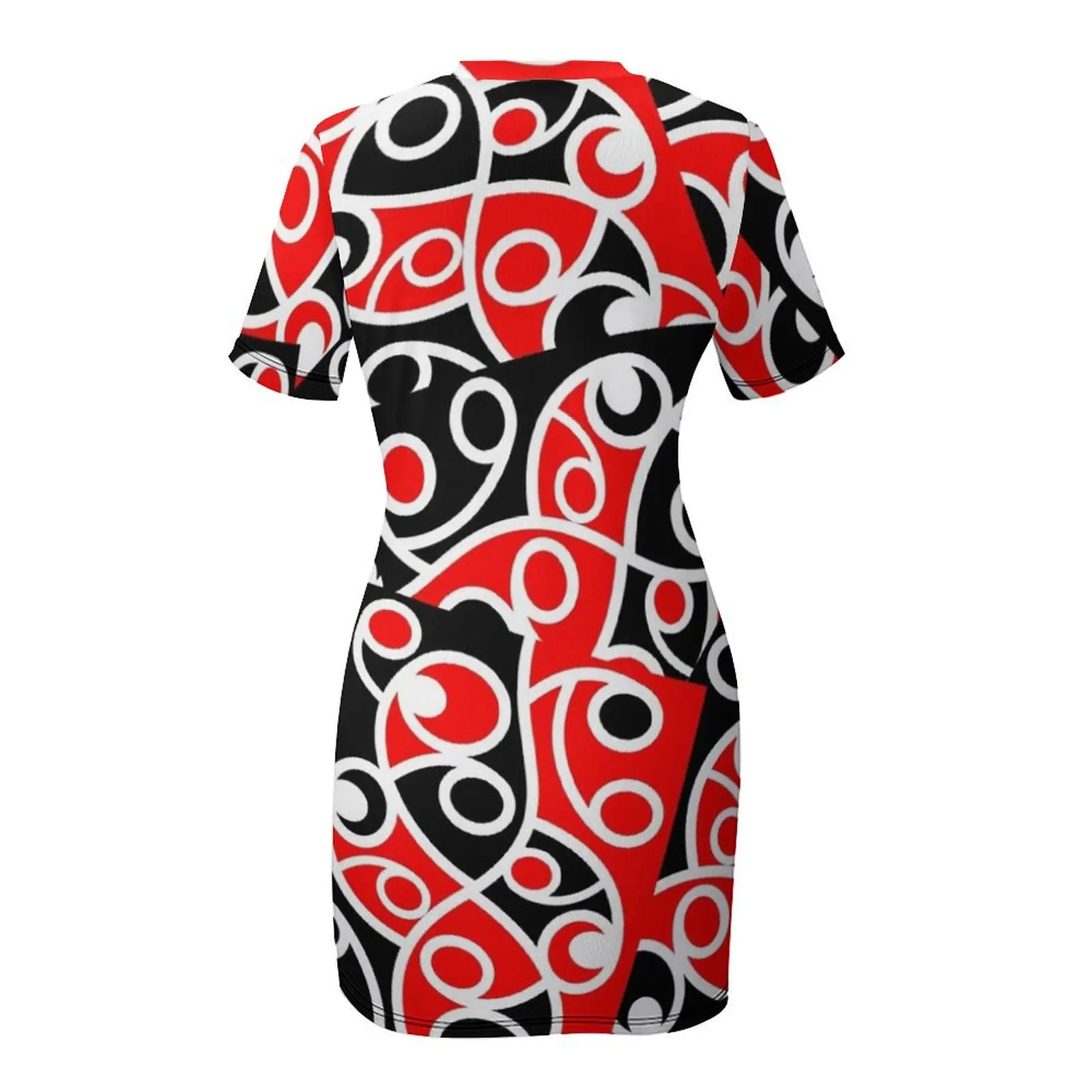 Maori Kowhaiwhai Vestido de manga curta com padrão em camadas Vestidos de manga comprida vestido feminino vestidos para mulheres