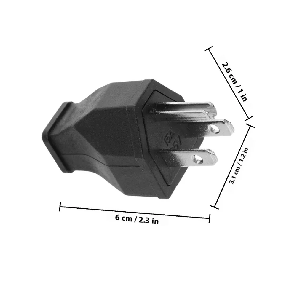 4 قطعة 15A 125 فولت الولايات المتحدة زاوية مستقيمة تمديد الحبل التوصيل استبدال 3 الشق ذكر التوصيل للطاقة الصناعية العاكس المحمولة