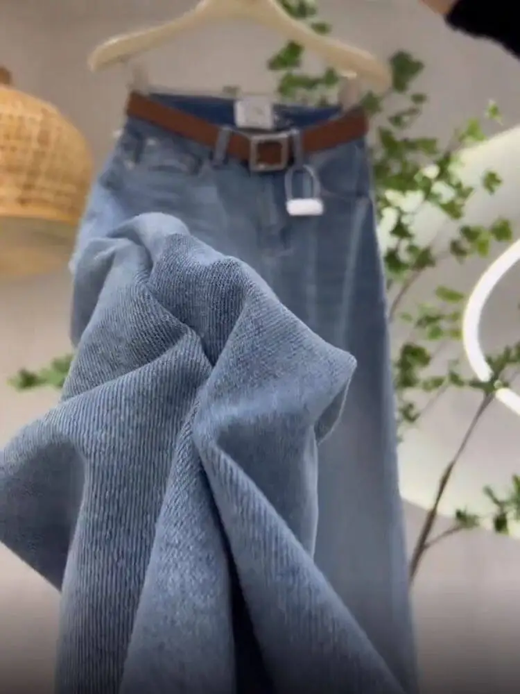 

High Waist Straight Leg Denim Jeans Women's Spring New Wide Leg Pants Commute Loose Slimming Trousers Casual Cotton Jeans