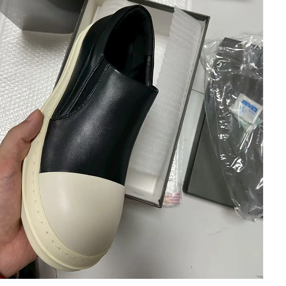 أحذية نسائية عالية الجودة من Rric أحذية رياضية غير رسمية ونعل سميك للزوجين أحذية قماشية بأربطة باللونين الأبيض والأسود للنساء #6