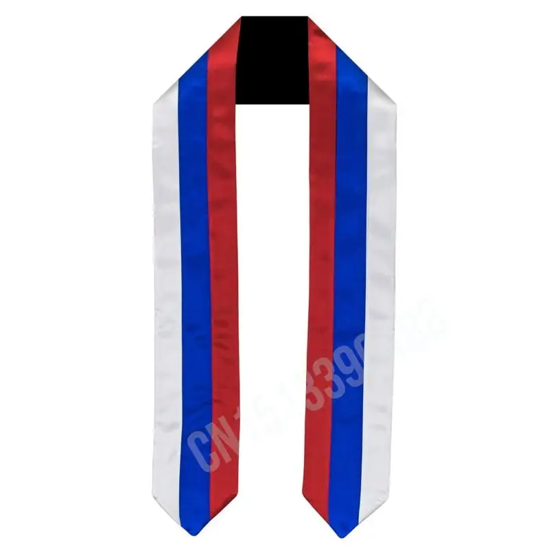 

Russia Flag Scarf Top Print Graduation Sash Stole International Study Abroad Adult Unisex Party Accessory