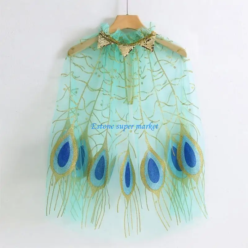 090B Fantasy Princess Tulle Capes for Kids Princess Themed Colorful & Comfortable Costume Accessory For Parties And Event