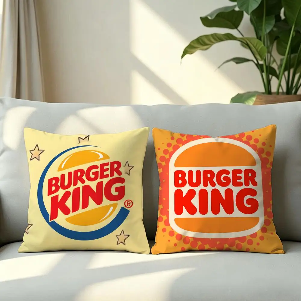 Fast B-Burger KingS Cushion Cover 4Pcs Soft Plush Throw Pillow Covers 40x40 45x45 for Sofa Bedroom