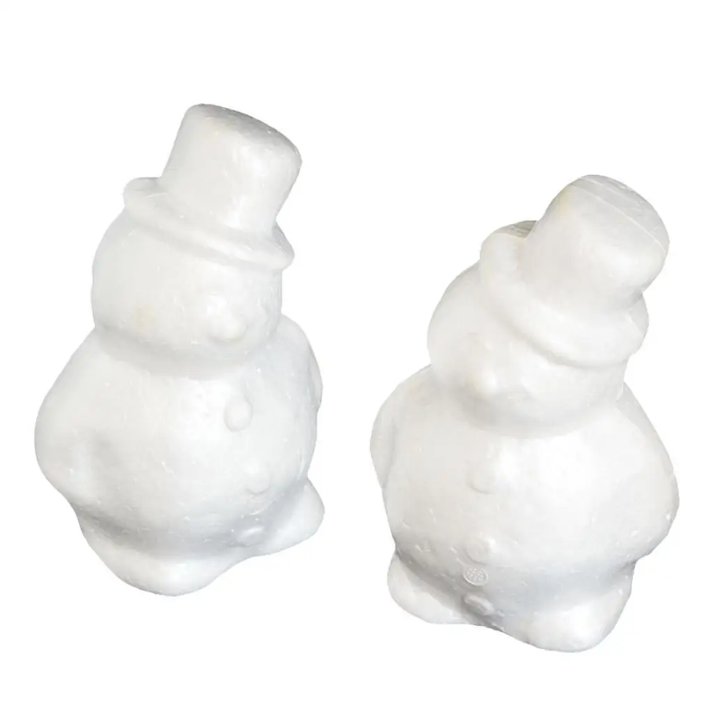 2 Pieces 17cm White Snowman Modelling Polystyrene Styrofoam Decoration Kid Craft