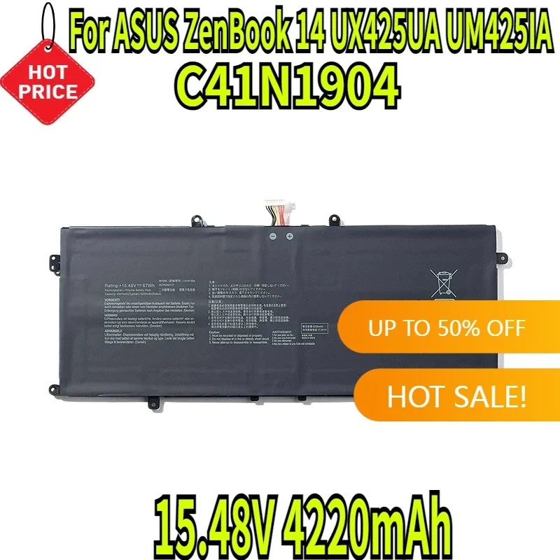 

15.48V 4220mAh C41N1904 C41N1904-1 Laptop Battery for ASUS ZenBook 14 UX425UA UM425IA UX425EA UX425JA BX325JA UX325EA UX325JA