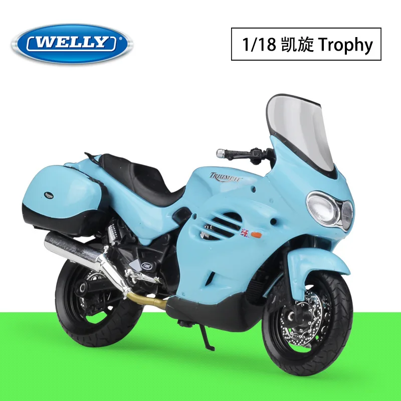WELLY 1:18 2002 TRIUMPH Trophy Motor Models Simulated Alloy Toys Motorcycle Model with Base Men Hobbies Collect Decorative Gift