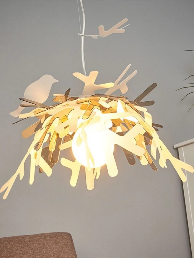

Italian coffee shop creative DIY bird's nest pendant light modern and simple hallway bedroom bedside lighting fixtures