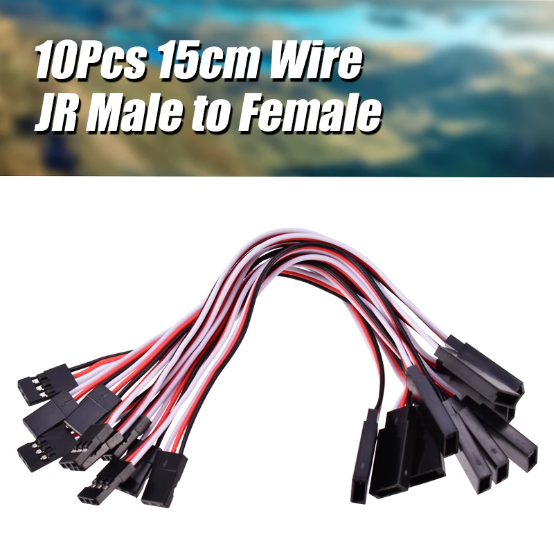 10Pcs 150mm 15cm Servo Extension Lead Wire Cable For RC Futaba JR Male to Female 15cm Wire Connector