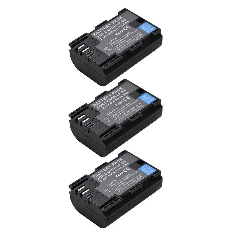 New 7.4V 2650mAh LP-E6 LPE6 Rechargeable Replacement Battery for Canon 5D4 5D2 70D 80D 90D 5D3 6D 6D2 60D High Quality Guarantee