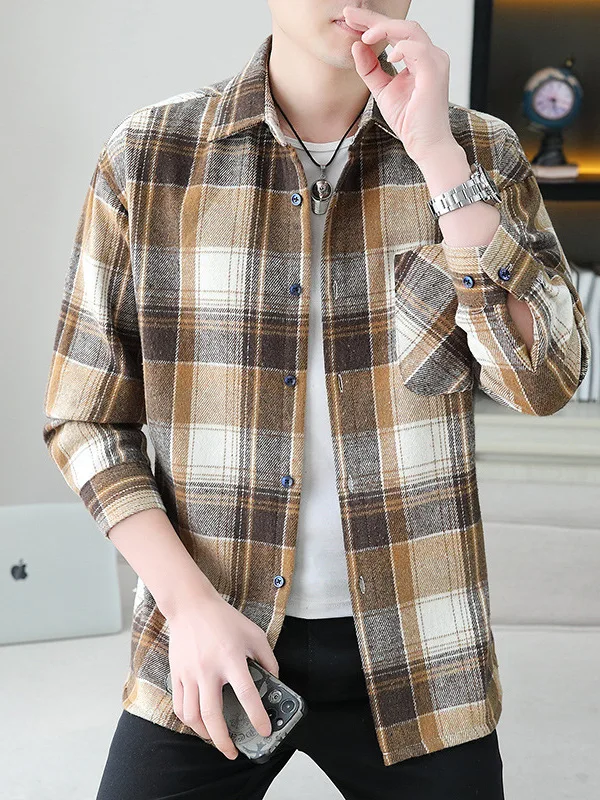 

Свободный длинный све клетчатый однотонный корейский повседневный открытый кардиган с отложным воротником, повседневный дышащий кардиган из полиэфирного волокна, весенняя сумка...