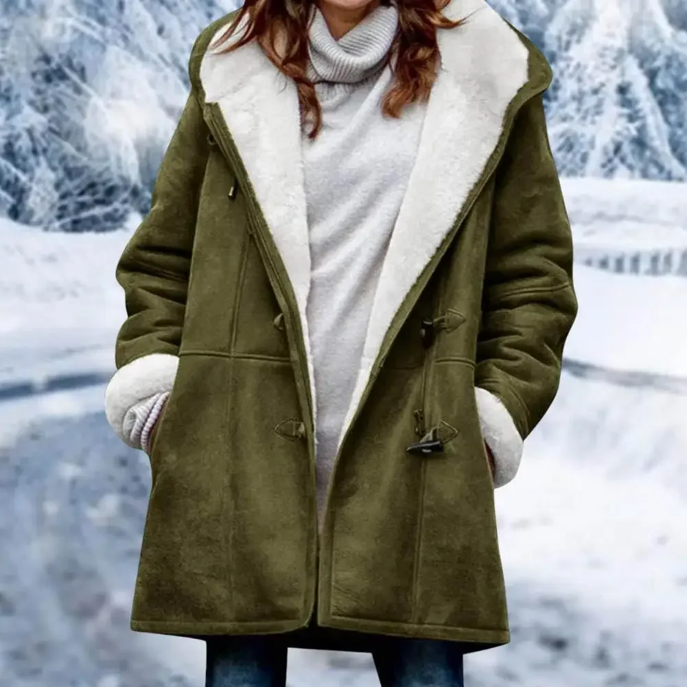 

2023 New Fashion Long Winter Coat Women Clothing Wool Liner Hooded Parkas Slim With Fur Collar Warm Winter Jacket Women 5XL