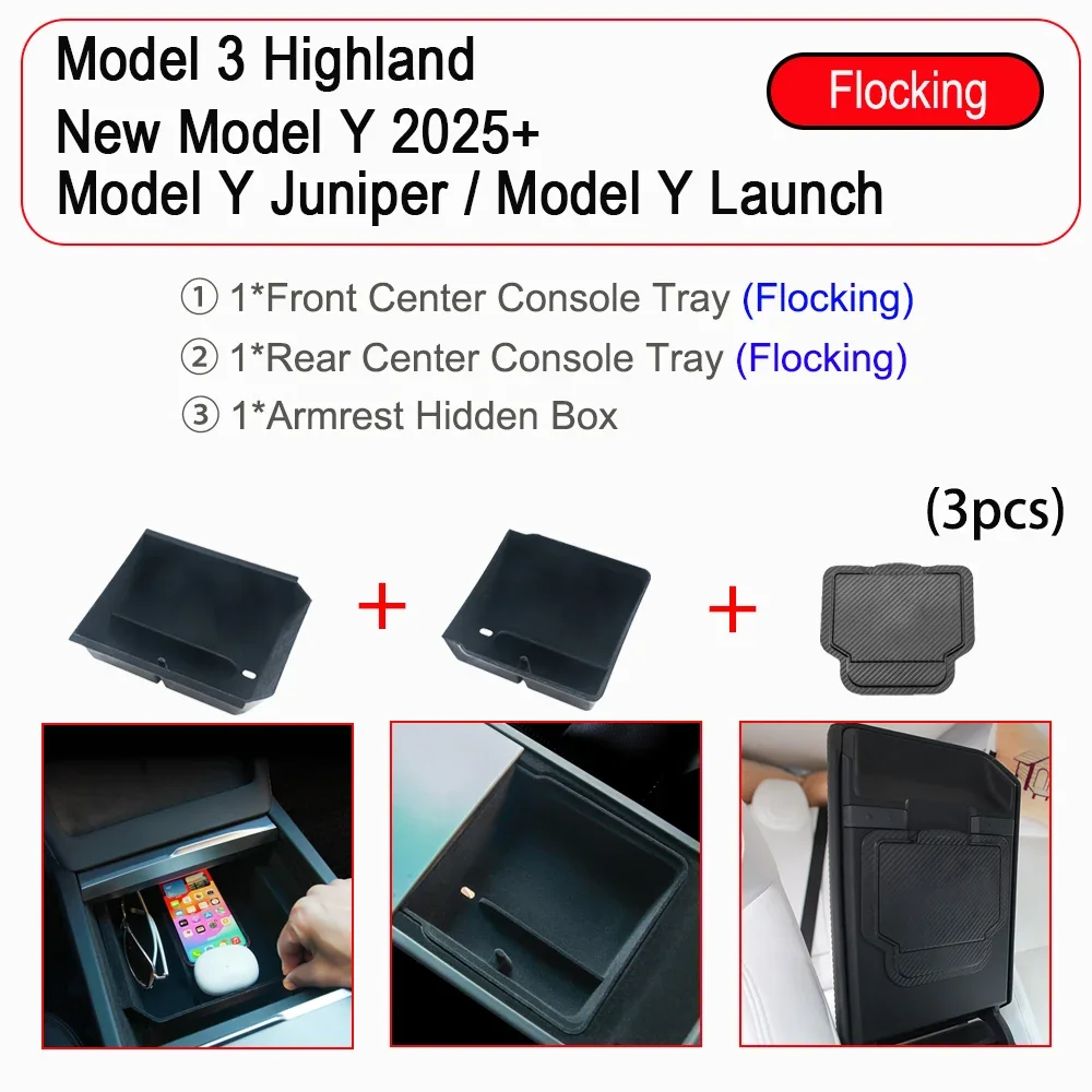 3pcs Flocking