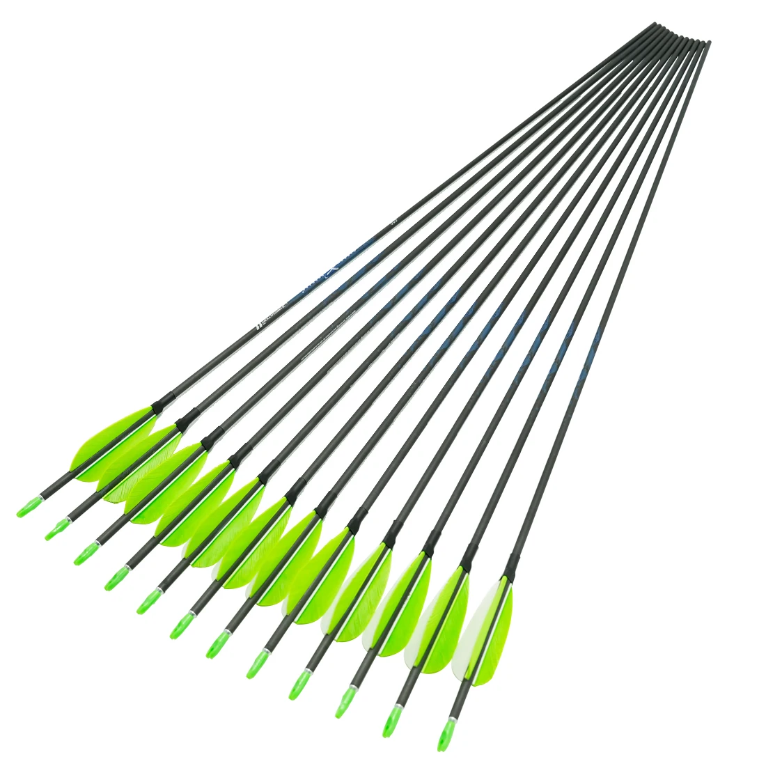 

12PCS 100% Pure Carbon Arrows Spine400 -1000 30inch 3inch Turkey Feather Recurve Bow Archery Accessories