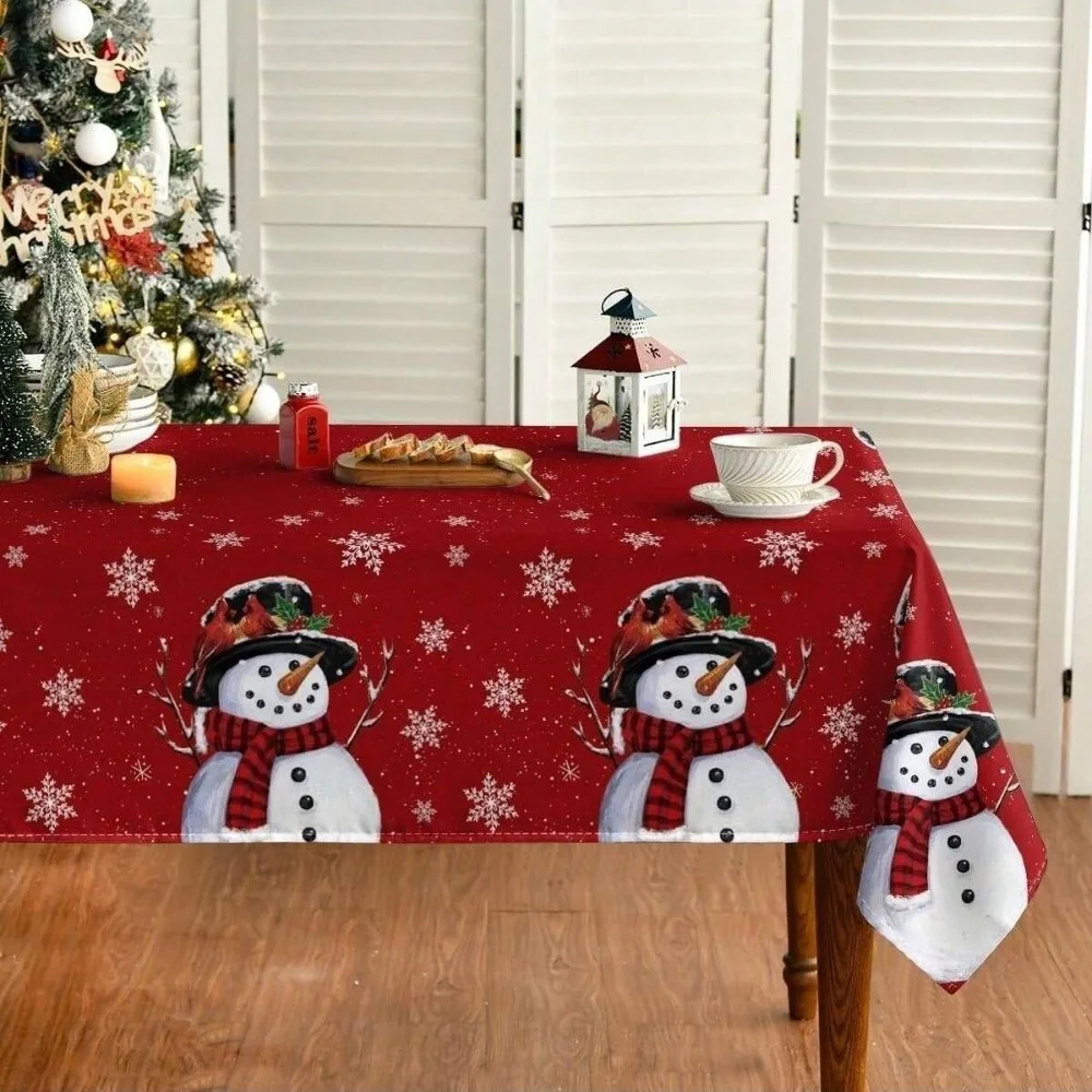 Creative Rectangle Decorative Table Cloth Reusable Dust-proof Table Cover Christmas Themed Xmas Tablecloth Festival Props