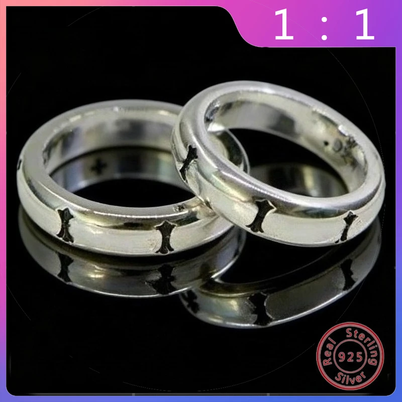 

Новое кольцо-крест из серебра S925 в стиле хип-хоп панк, универсальное, ретро, модный тренд 2026 года, подарок, нишевый товар