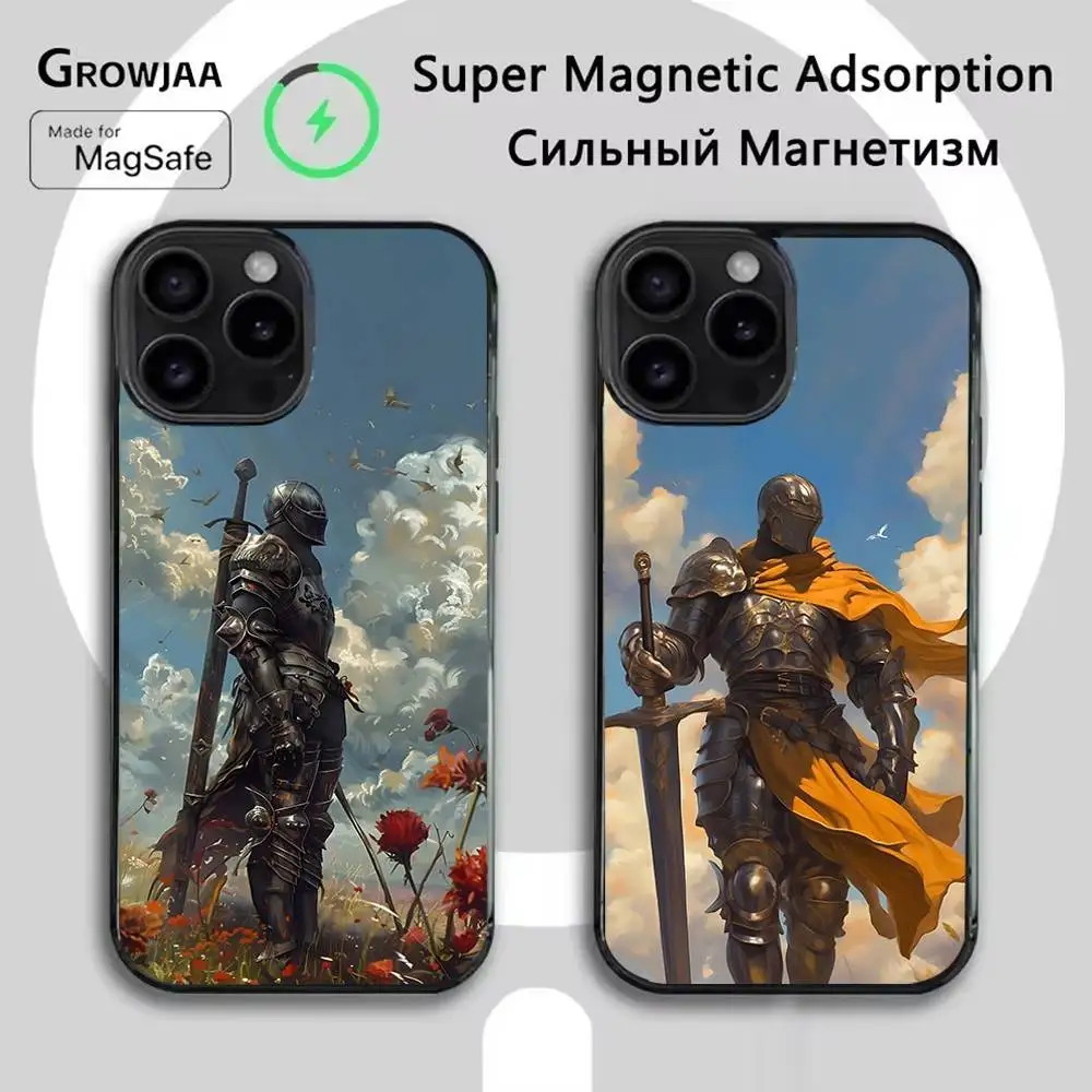 

Gentle Knight Phone Case For iPhone 16e,16,15,14,13,12,11,Plus,Pro,Max,Mini Magsafe Magnetic Wireless Charging