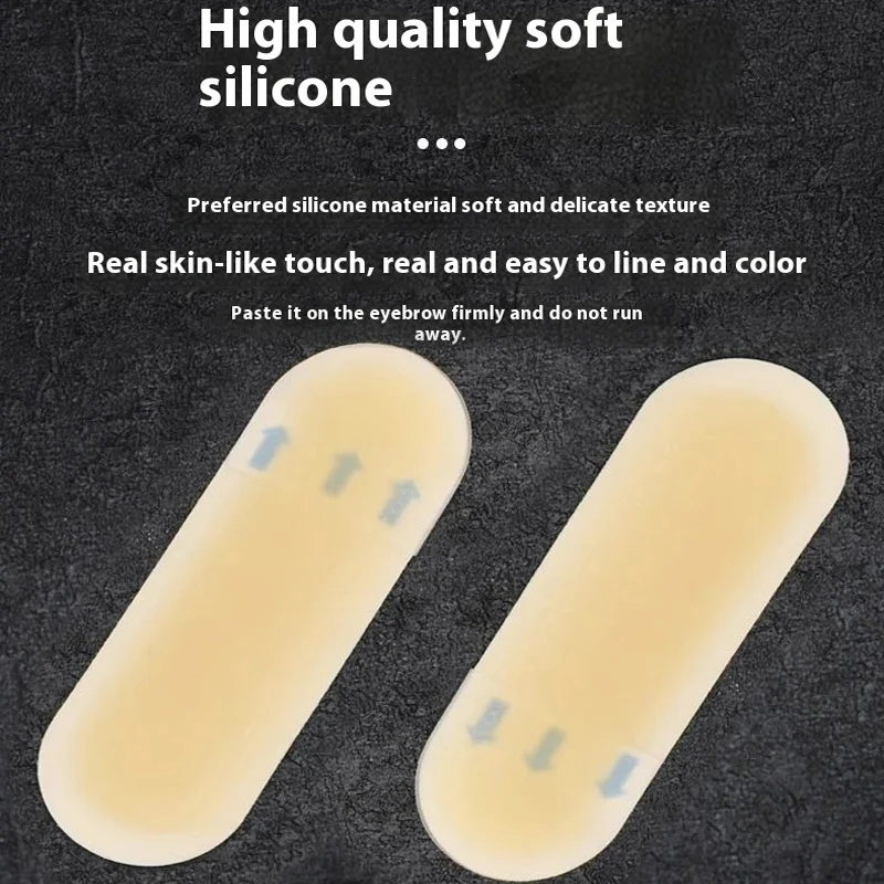 Pelle per pratica del tatuaggio del sopracciglio in silicone con adesivi Wild Line - Tampone da allenamento riutilizzabile per trucco semipermanente, amico principiante