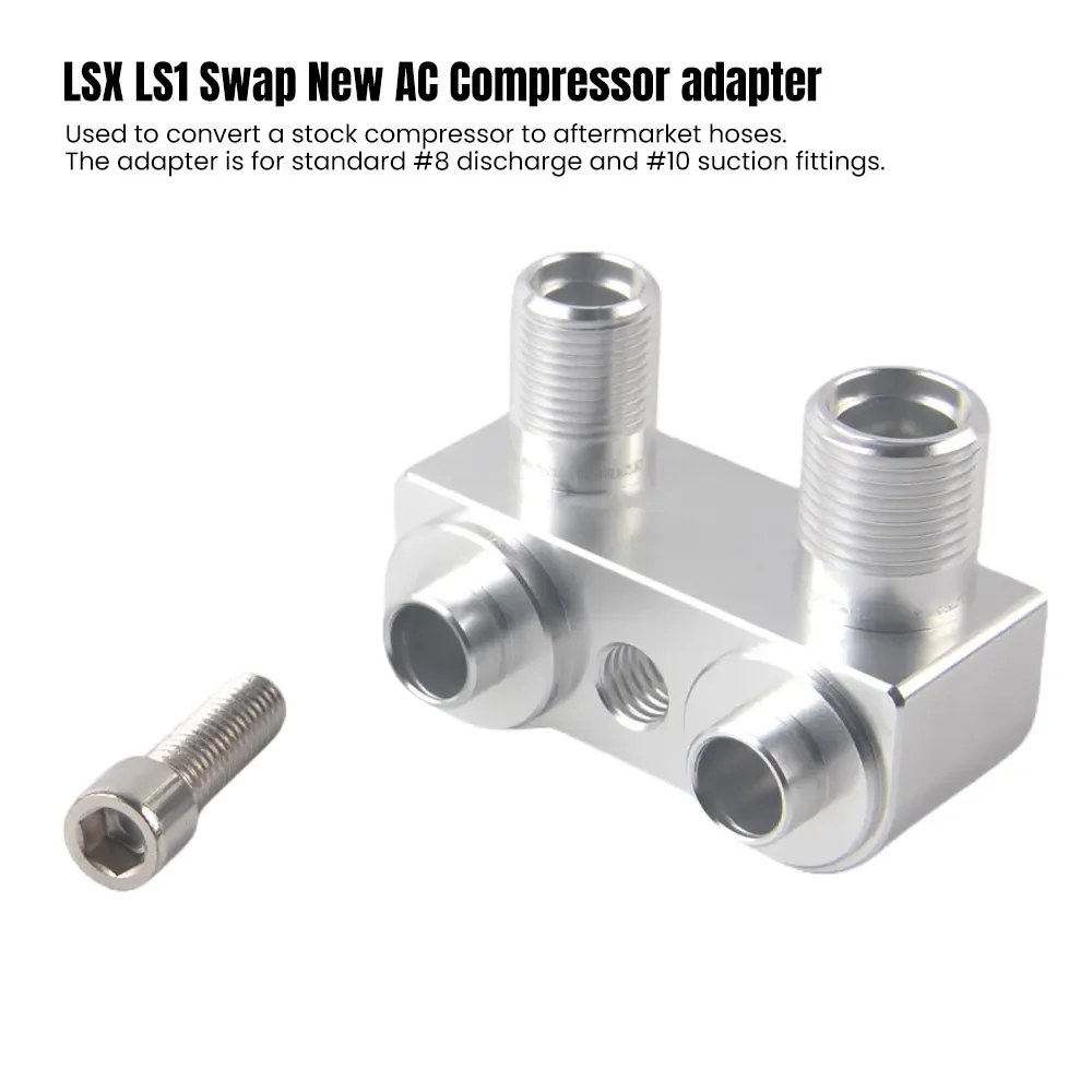 NEW Adapter fitting CNC Machined For LSX LS1 Swap New AC Compressor