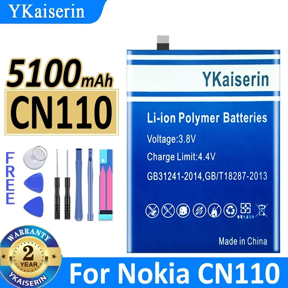 

Аккумулятор YKaiserin емкостью 5100 мАч для Nokia CN110 1ICP5/65/78/X20/X10 Bateria