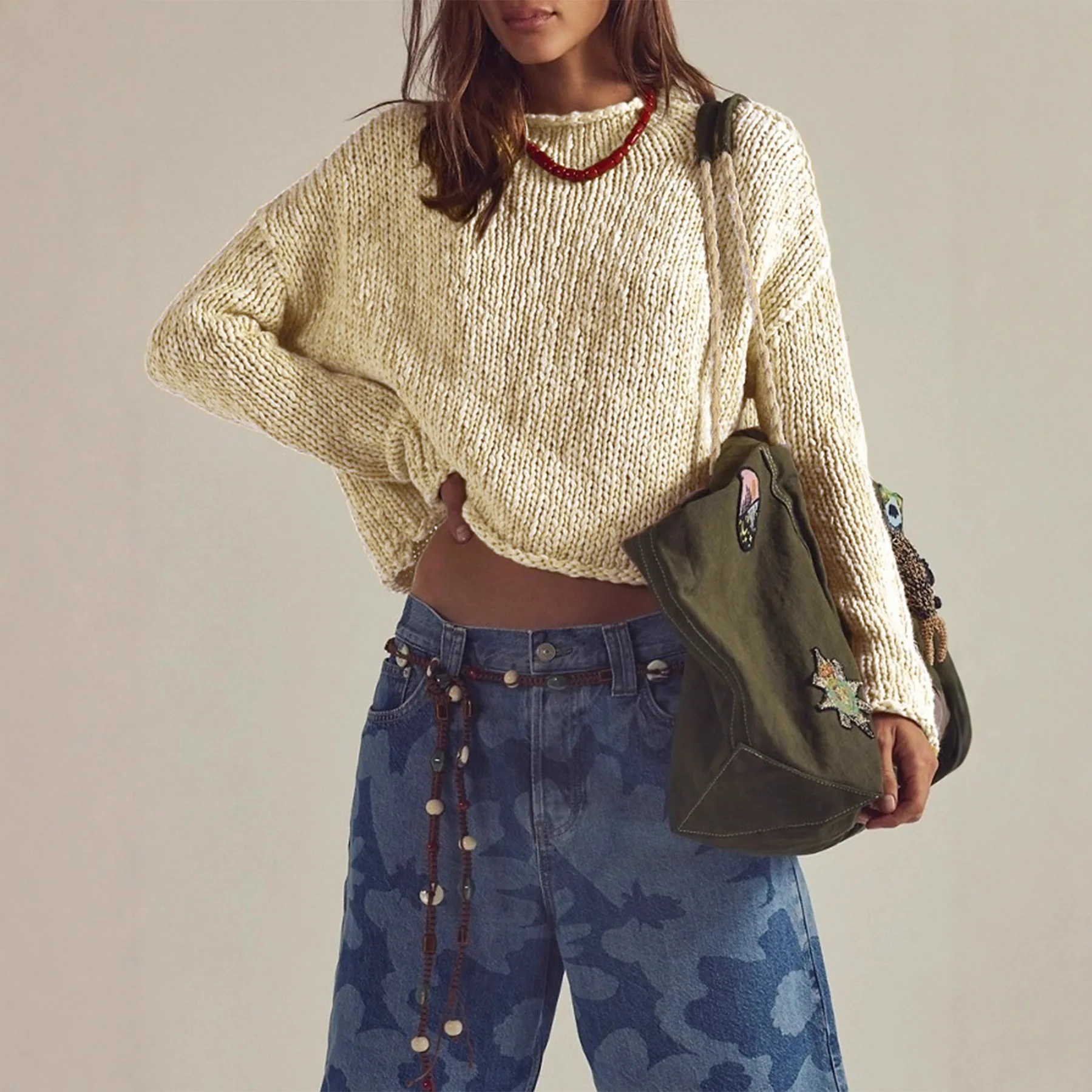 Long Sleeve Thick Jumpers O Neck Casual Top 2026 Autumn Winter Streetwear Women Sweaters Knitted Loose Solid Pullovers